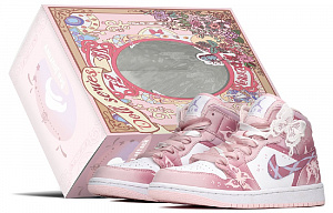 Jordan Air Jordan 1 Mid top Vintage Basketball Shoes Pink Purple