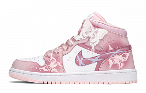 Jordan Air Jordan 1 Mid Top Vintage Basketball Shoes Pink Purple GS 1 2672024