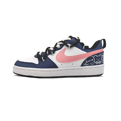 Nike Court Borough Low Gentleman Bear Low-Top Skateboard Shoes GS Blue Pink