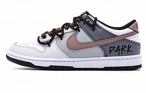 Nike Dunk Retro Slip Resistant Waterproof Abrasion Resistant Low Top Skateboard Shoes Unisex Gray White 1 2672684