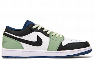 Jordan Air Jordan 1 Racing Panda Anti-Slip Wear-Resistant Low-Top Vintage Basketball Shoes Men's Black Green 1 2673172