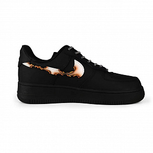 Nike Air Force 1 Slip-Resistant Low-Top Skateboard Shoes Unisex Black 1 2673454