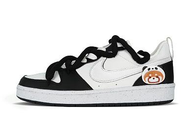 Nike Court Borough Low Top Skateboard Shoes GS Black White