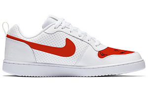 Nike Court Borough Anti-Slip And Wear-Resistant Lightweight Low-Top Skateboard Shoes Men's White Red 1 2674451