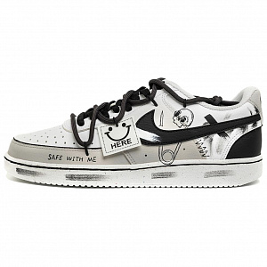 Nike Court Vision 1 Slip-Resistant Cushioning Impact-Resistant Low-Top Skateboard Shoes Men's Black White