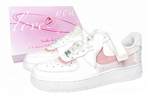 Nike Air Force 1 Low-Top Skateboard Shoes Women's Pink White
