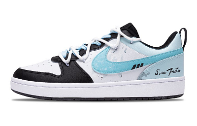 Nike Court Borough Low 2: Leaping To Seek The Sea Anti-Slip Wear-Resistant Low-Top Skateboard Shoes GS Blue White