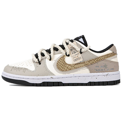 Nike Dunk Dragon Gate Flying Armor Anti-Slip And Wear-Resistant Lightweight Low-Top Skateboard Shoes Unisex Ecru Gray