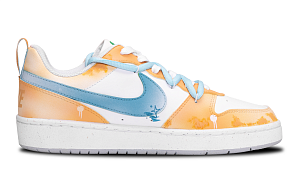 Nike Court Borough Anti Slip Wear Resistant Low Top Skateboard Shoes Women's White Yellow 1 2675023