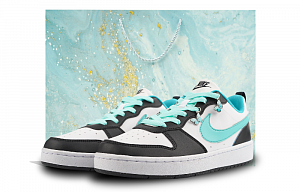 Nike Court Borough Anti-Slip Wear-Resistant Low-Top Skateboard Shoes GS Black Green