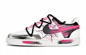 Nike Court Vision 1 Parallel Space-time Abrasion-Resistant Slip-Resistant Low-Top Skateboard Shoes Women's Red Black