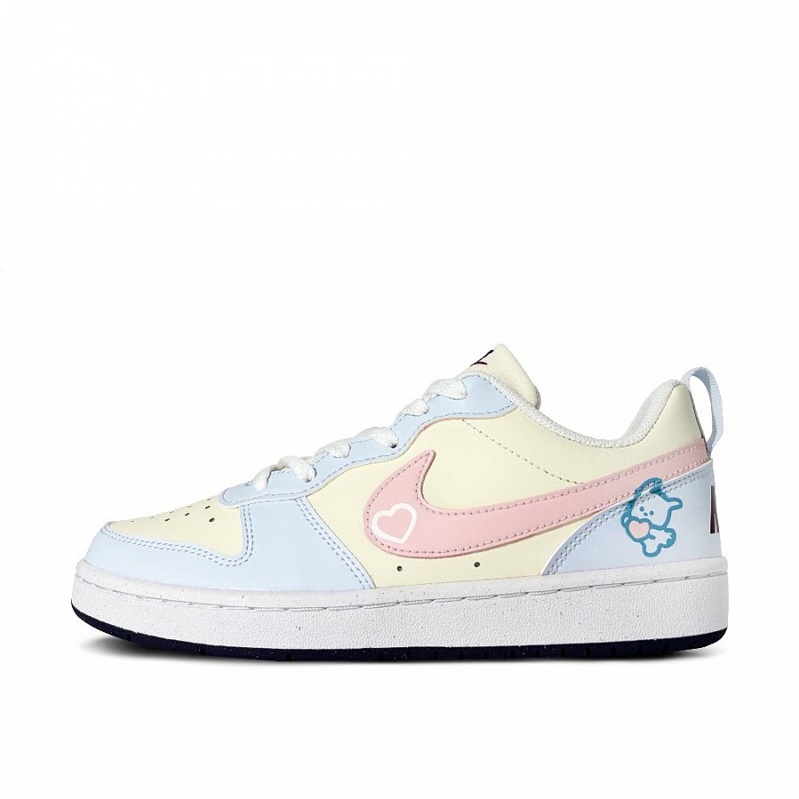 Nike Court Borough Love Rabbit Anti-Slip And Wear-Resistant Lightweight Low-Top Skateboard Shoes GS Blue Yellow Pink купить в интернет-магазине Yoocart с быстрой доставкой по России.