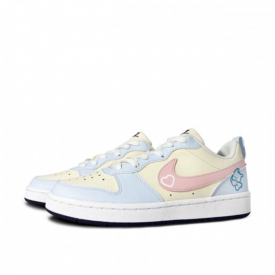 Nike Court Borough Love Rabbit Anti-Slip And Wear-Resistant Lightweight Low-Top Skateboard Shoes GS Blue Yellow Pink купить в интернет-магазине Yoocart с быстрой доставкой по России.