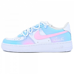 Nike Air Force 1 Empty Love Girlish Coverage Cushioning Balance Low Top Skateboard Shoes GS Pink Blue