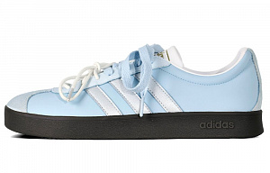 Adidas Neo Vl Court Classic Anti-Slip And Wear-Resistant Quick Dry Low-Top Skateboard Shoes Unisex Light Blue