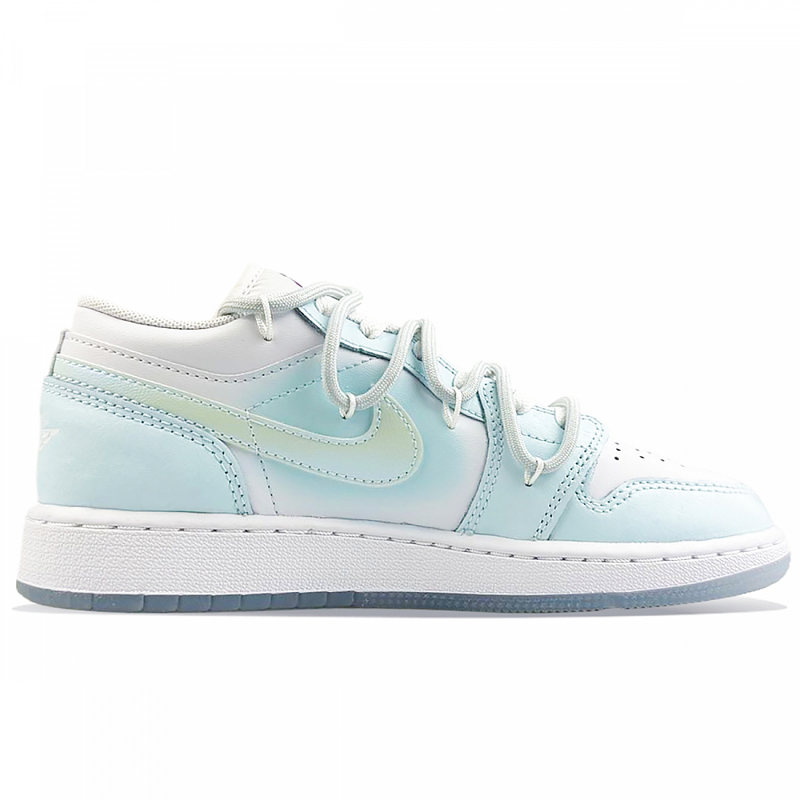Jordan Air Jordan 1 Durable Moisture-Wicking Low-Top Vintage Basketball Shoes GS Blue White купить в интернет-магазине Yoocart с быстрой доставкой по России.