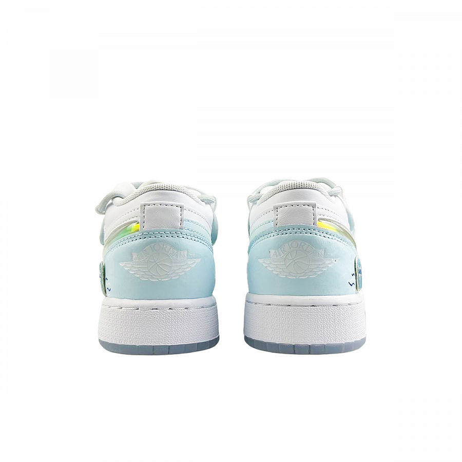 Jordan Air Jordan 1 Durable Moisture-Wicking Low-Top Vintage Basketball Shoes GS Blue White купить в интернет-магазине Yoocart с быстрой доставкой по России.