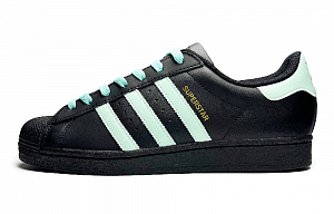 Adidas Originals SUPERSTAR Non-slip Lightweight Low-Top Skateboard Shoes Unisex Black Green