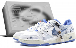 Nike Full Force Skateboard Shoes Men's Low top Blue/White