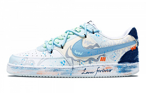 Nike Court Vision 1 Slip Resistant Low Top Skateboard Shoes Men's Sky Blue