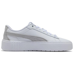 PUMA Smash Platform Low Top Skateboard Shoes Women's White Gray 1 2676060