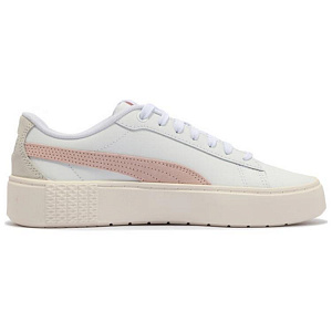 PUMA Smash Platform Low Top Skateboard Shoes Women's White Pink 1 2676065