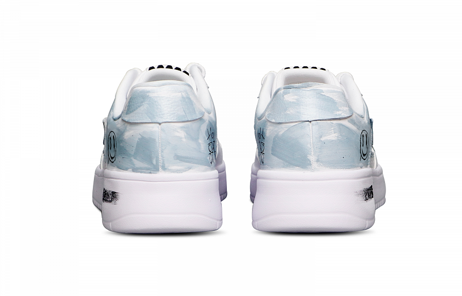 LiNing Sports Life Collection Anti-Slip And Wear-Resistant Breathable Low-Top Skateboard Shoes Men's White Blue