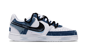 Nike Court Vision 1 Teal World Anti Slip Wear Resistant Low Top Skateboard Shoes Men's Blue White 1 2676582