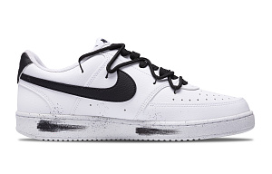 Nike Court Vision 1 Ink Wash Monet Slip-Resistant Low-Top Skateboard Shoes Men's Black White 1 2676934