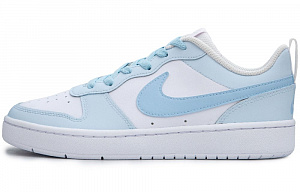 Nike Court Borough Raspberry Milkshake Anti Slip Wear Resistant Low Top Skateboard Shoes GS White Blue