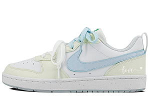 Nike Court Borough Slip Resistant, Abrasion Resistant, Waterproof Low Top Skateboard Shoes GS White Yellow Blue 1 2677707