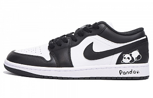 Jordan Air Jordan 1 Slip-Resistant Coverage Balance Impact-Resistant Low-Top Vintage Basketball Shoes Men's Black White