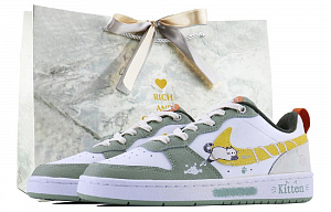 Nike Court Borough SDS Yarn Kitten Slip Resistant Shock Absorbers Low Top Skateboard Shoes Unisex Yellow Green
