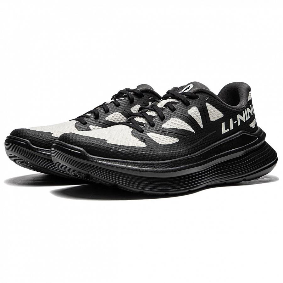 LiNing Ling Yue Anti-Slip Wear-Resistant Low-Top Casual Running Shoes Men's Gray Black