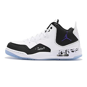 Jordan Courtside 23 Cushioned Slip-Resistant Water-Resistant Mid-Top Vintage Basketball Shoes Men's Black White