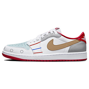 JORDAN Air JORDAN 1 Vintage Basketball Shoes Unisex Low-Top White Red