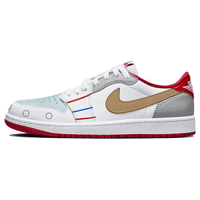 JORDAN Air JORDAN 1 Vintage Basketball Shoes Unisex Low-Top White Red