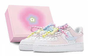Nike Air Force 1 Low Air Force 1 Anti-Slip Wear-Resistant Low-Top Skateboard Shoes GS Blue Pink