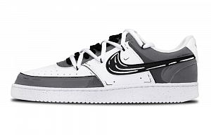Nike Court Vision Low Anti Slip Wear Resistant Low Top Skateboard Shoes Men's Gray White
