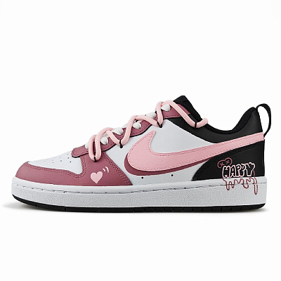 Nike Court Borough Anti-Slip Wear-Resistant Low-Top Skateboard Shoes Women's Pink