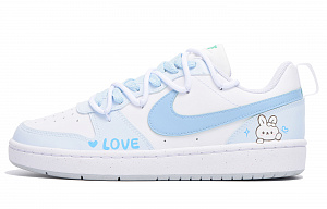 Nike Court Borough Skateboard Shoes Women's Low-Top White Blue 1 2678994
