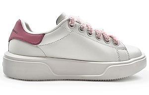 MLB Chunky Classic Durable Breathable Low Top Skateboard Shoes Unisex White Pink 1 2679525