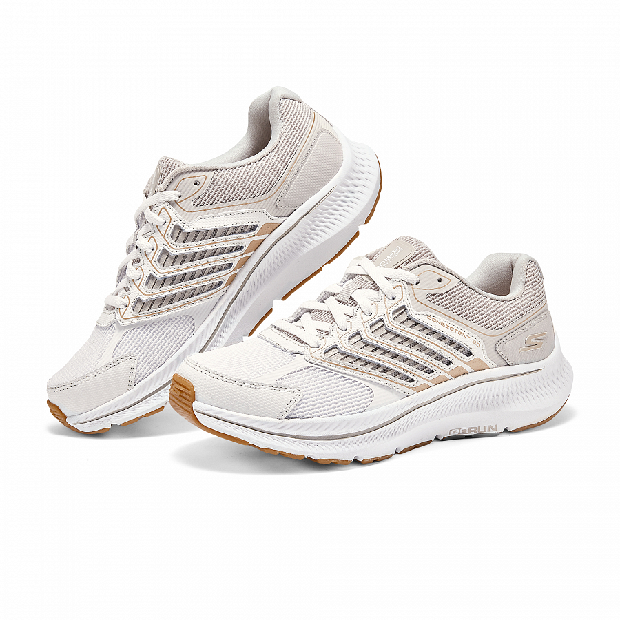Skechers Women's GO Series Support Coverage Low Top Casual Running Shoes Women's White Gray купить в интернет-магазине Yoocart с быстрой доставкой по России.