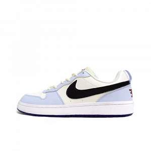 Nike Court Borough Chao Shui Manufacturing Durable Breathable Low-Top Skateboard Shoes Women's Blue White Black GS