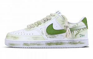 Nike Court Vision 1 Low Slip Resistant, Abrasion Resistant, And Balanced Low top Skateboard Shoes Men's White Green