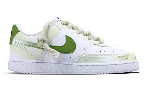 Nike Court Vision 1 Low Slip Resistant, Abrasion Resistant, And Balanced Low top Skateboard Shoes Men's White Green 1 2679821