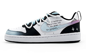 Nike Court Borough Low 2 Slip-Resistant Low-Top Skateboard Shoes GS Blue Black 1 2679892