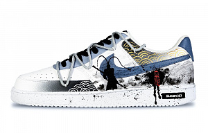 Nike Court Vision 1 Low Fantasy Battle Buddha Slip-Resistant Low-Top Skateboard Shoes Men's White Blue Black