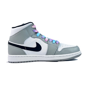 Jordan Air Jordan 1 Cushioning Anti-Slip And Wear-Resistant Mid-Top Vintage Basketball Shoes Men's Smoke Gray 1 2680250