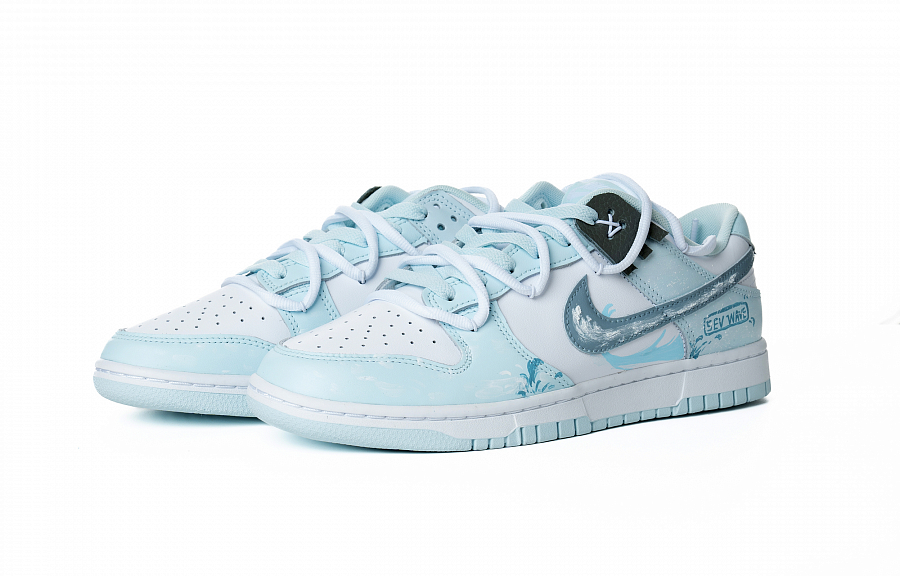 Nike Dunk Fashion Versatile Emerald Waves Endless Slip-Resistant Low-Top Skateboard Shoes Men's Blue White купить в интернет-магазине Yoocart с быстрой доставкой по России.